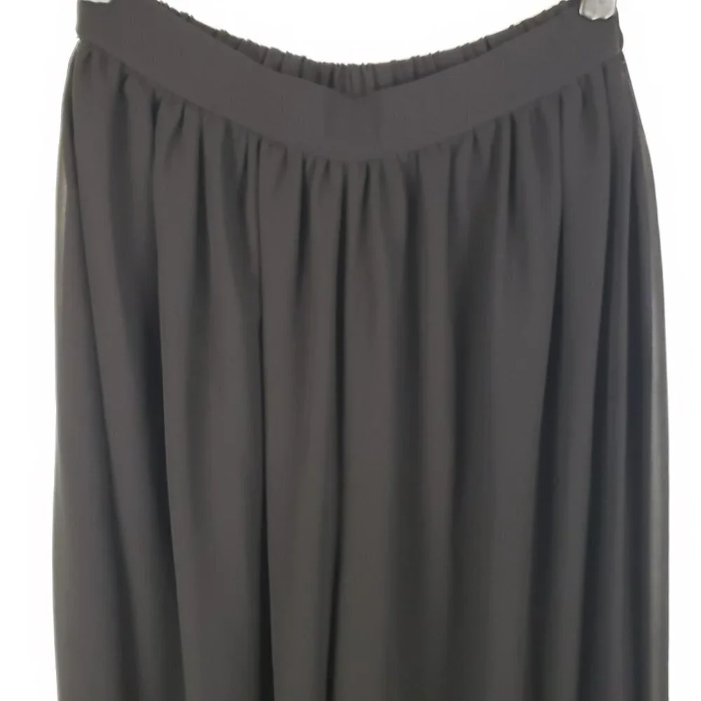 Patricia Moss Palazzo Pants Black Chiffon Pull On Wide Leg Evening Womens Size 6